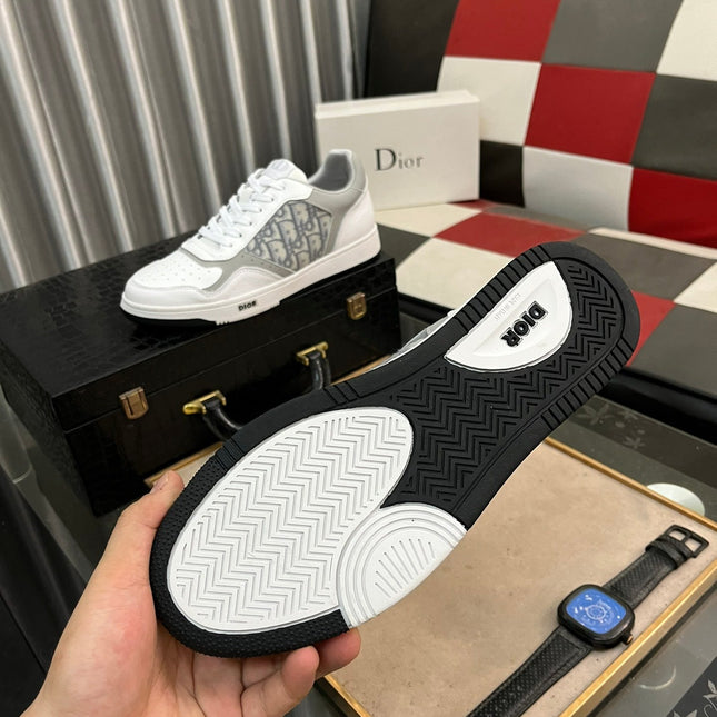 CD B27 LOW-TOP SNEAKER WHITE AND GRAY CALFSKIN