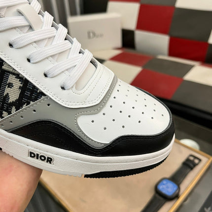 CD B27 LOW-TOP SNEAKER BLACK-WHITE-GRAY CALFSKIN