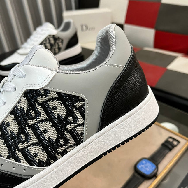 CD B27 LOW-TOP SNEAKER BLACK-WHITE-GRAY CALFSKIN