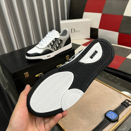 CD B27 LOW-TOP SNEAKER BLACK-WHITE-GRAY CALFSKIN