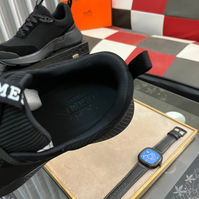 HM HUGO SNEAKER BLACK WEAVE AND SUEDE