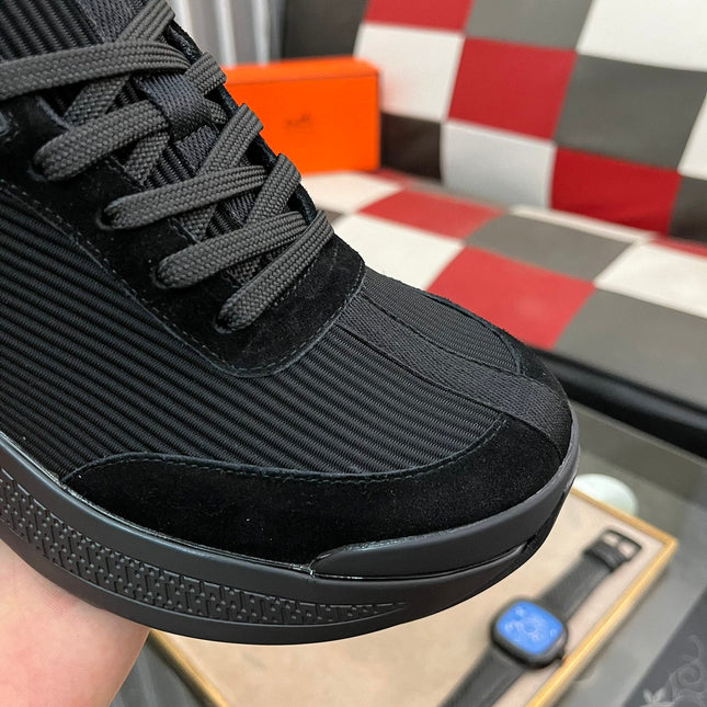 HM HUGO SNEAKER BLACK WEAVE AND SUEDE