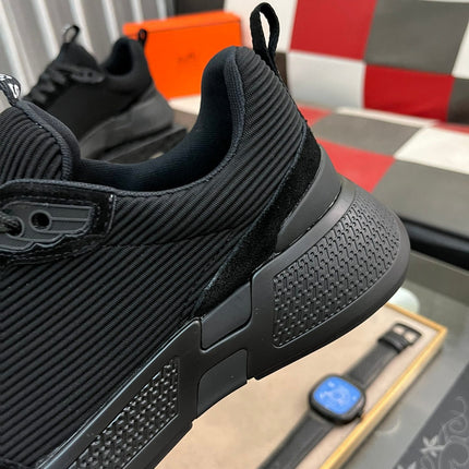 HM HUGO SNEAKER BLACK WEAVE AND SUEDE