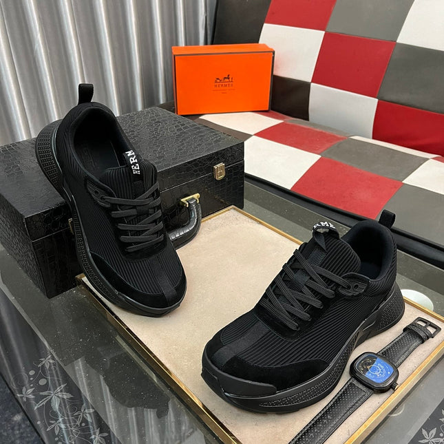 HM HUGO SNEAKER BLACK WEAVE AND SUEDE