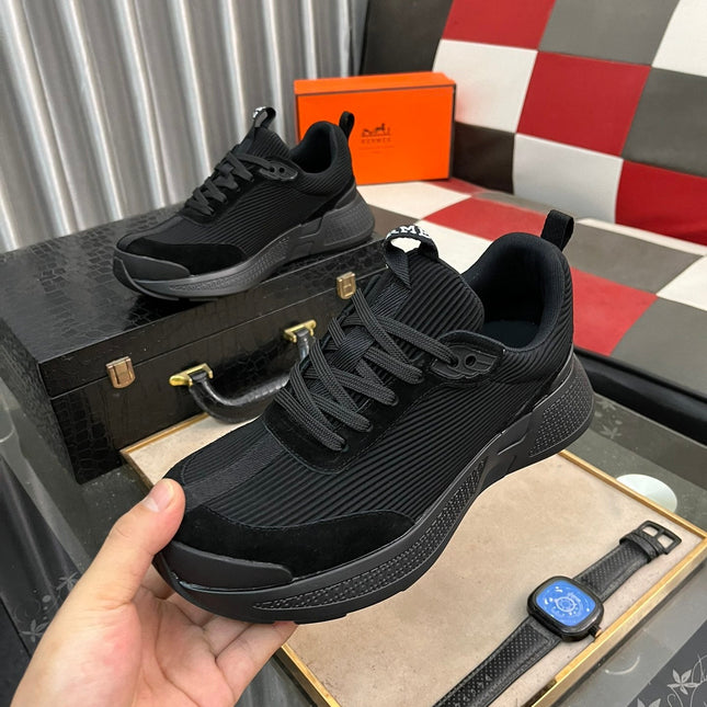HM HUGO SNEAKER BLACK WEAVE AND SUEDE
