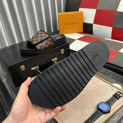 MIAMI MULE IN CINNAMON BROWN DAMIER JACQUARD