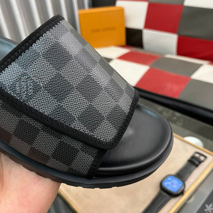 MIAMI MULE IN BLACK DAMIER JACQUARD