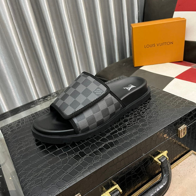 MIAMI MULE IN BLACK DAMIER JACQUARD