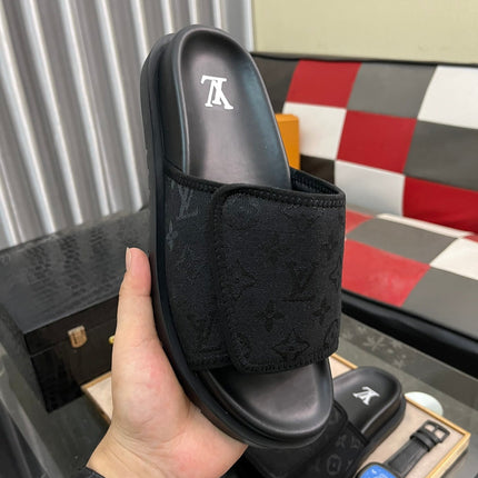 MIAMI MULE IN BLACK MONOGRAM JACQUARD