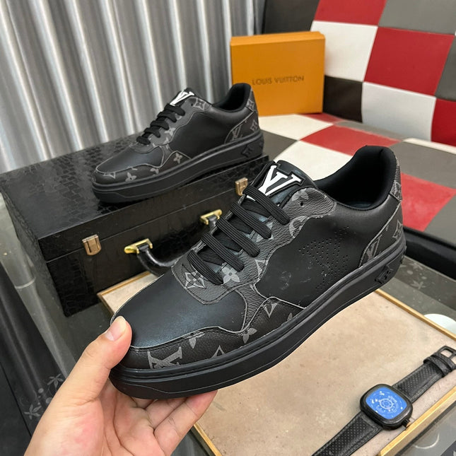 LV CLASSIC TRAINER SHOES IN BLACK CALFKSIN AND SUEDE