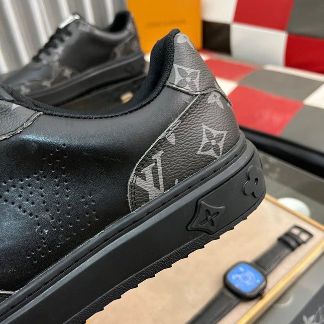 LV CLASSIC TRAINER SHOES IN BLACK CALFKSIN AND SUEDE