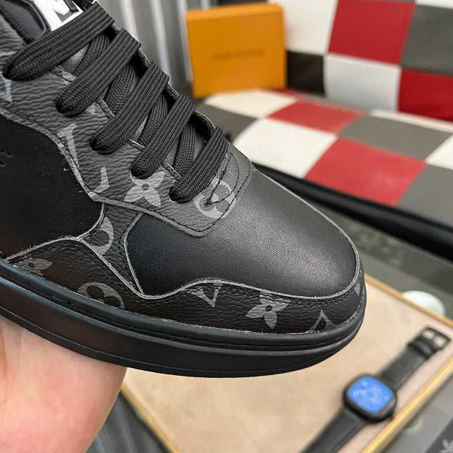 LV CLASSIC TRAINER SHOES IN BLACK CALFKSIN AND SUEDE