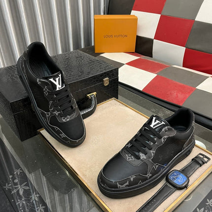LV CLASSIC TRAINER SHOES IN BLACK CALFKSIN AND SUEDE