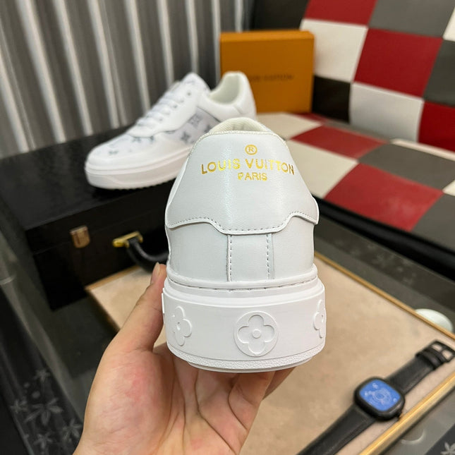 LV CLASSIC TRAINERS WHITE MESH AND CALFSKIN