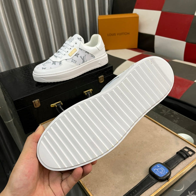 LV CLASSIC TRAINERS WHITE MESH AND CALFSKIN