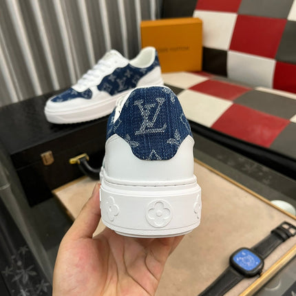 LV CLASSIC TRAINERS NAVY BLUE DENIM MIX WHITE CALFSKIN