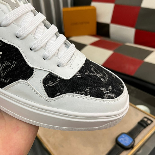 LV CLASSIC TRAINERS BLACK DENIM MIX WHITE CALFSKIN
