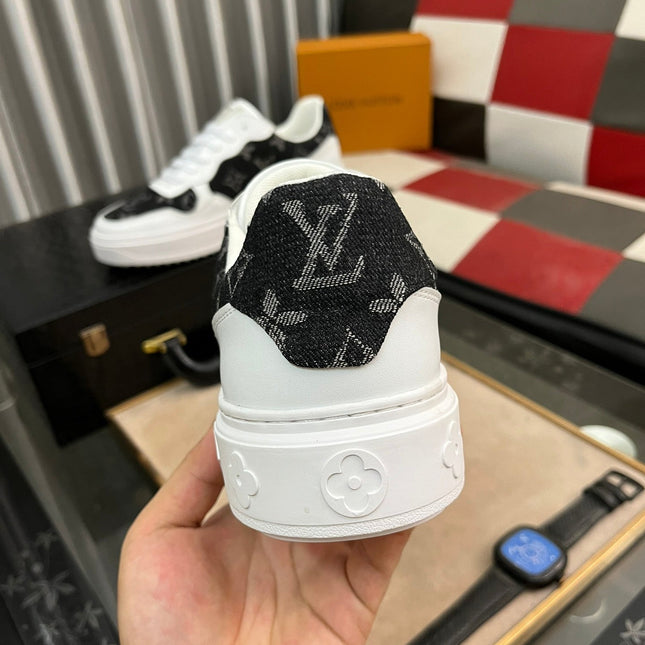 LV CLASSIC TRAINERS BLACK DENIM MIX WHITE CALFSKIN