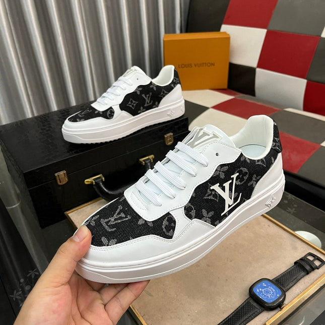LV CLASSIC TRAINERS BLACK DENIM MIX WHITE CALFSKIN