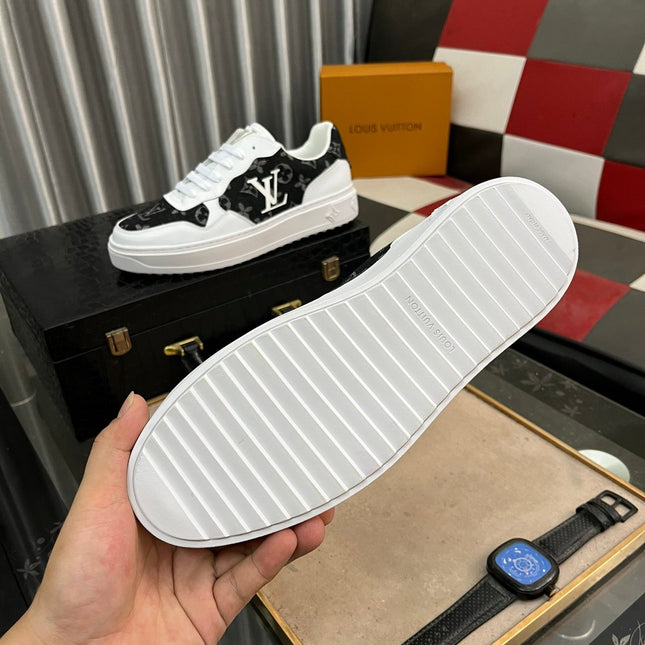 LV CLASSIC TRAINERS BLACK DENIM MIX WHITE CALFSKIN
