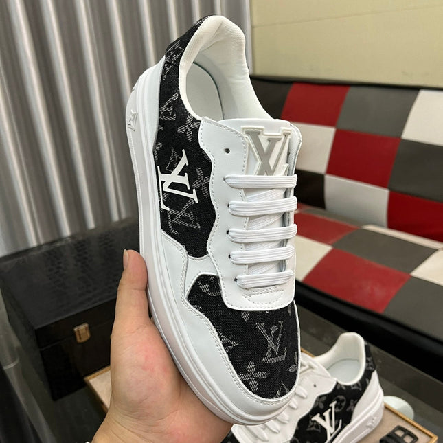 LV CLASSIC TRAINERS BLACK DENIM MIX WHITE CALFSKIN