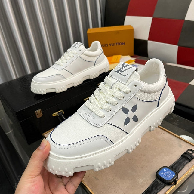 LV SNEAKER WHITE MIX GREY MONOGRAM CALFSKIN