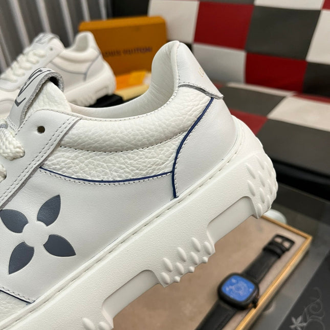 LV SNEAKER WHITE MIX GREY MONOGRAM CALFSKIN