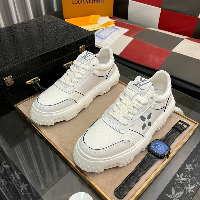 LV SNEAKER WHITE MIX GREY MONOGRAM CALFSKIN