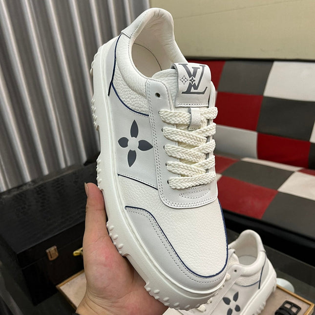 LV SNEAKER WHITE MIX GREY MONOGRAM CALFSKIN