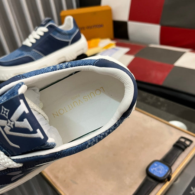 LV SNEAKER IN NAVY BLUE MONOGRAM CALFSKIN AND DENIM