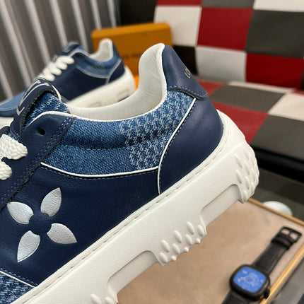 LV SNEAKER IN NAVY BLUE MONOGRAM CALFSKIN AND DENIM