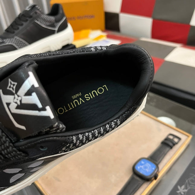 LV SNEAKER IN BLACK MONOGRAM CALFSKIN AND DENIM