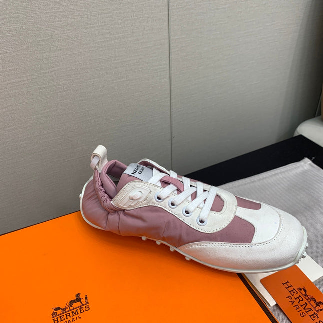 SKATEBOARD SHOES LIGHT GRAY MIX DARK PINK CALFSKIN