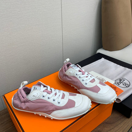 SKATEBOARD SHOES LIGHT GRAY MIX DARK PINK CALFSKIN