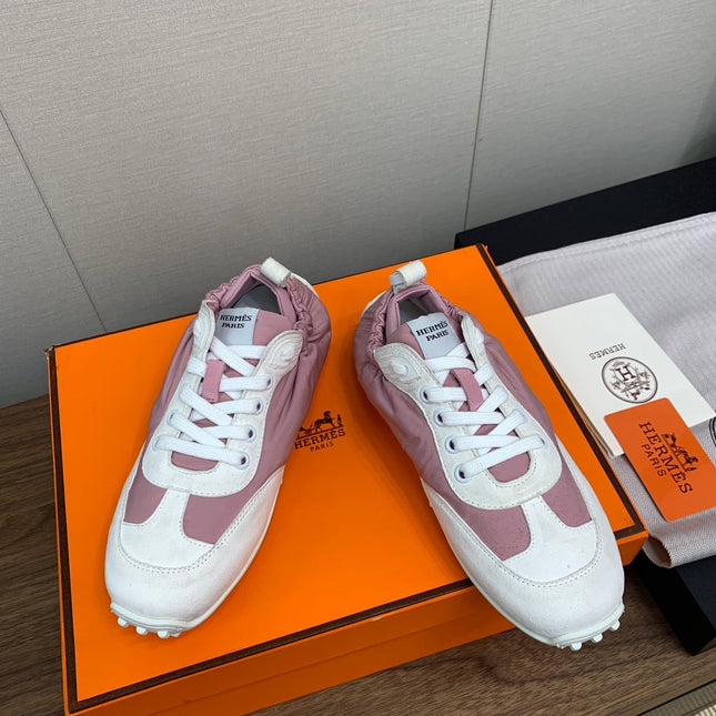 SKATEBOARD SHOES LIGHT GRAY MIX DARK PINK CALFSKIN