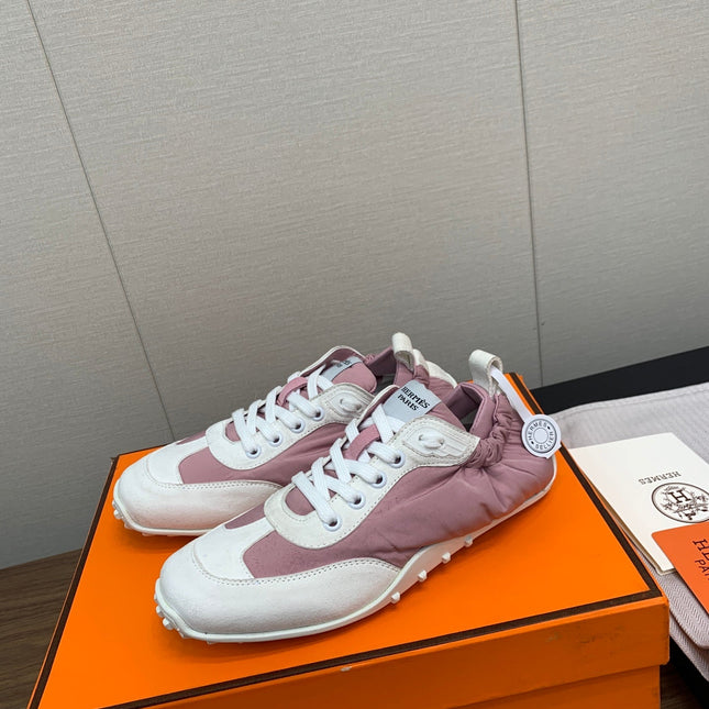 SKATEBOARD SHOES LIGHT GRAY MIX DARK PINK CALFSKIN