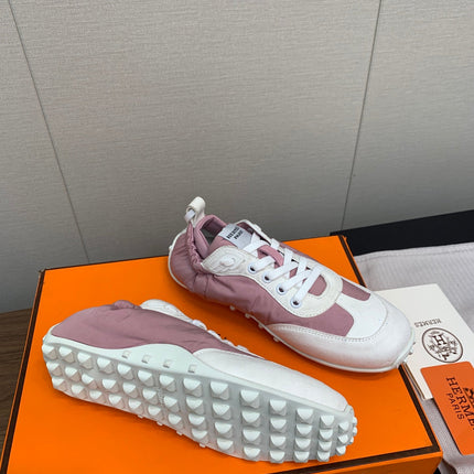 SKATEBOARD SHOES LIGHT GRAY MIX DARK PINK CALFSKIN