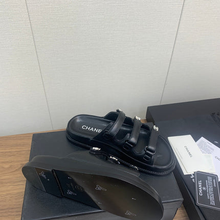 DAD SANDAL IN BLACK LAMBSKIN MULE