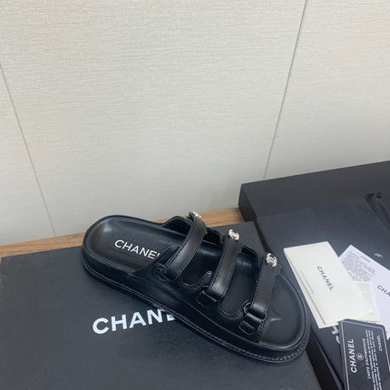 DAD SANDAL IN BLACK LAMBSKIN MULE