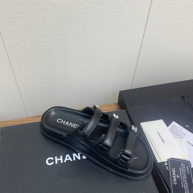 DAD SANDAL IN BLACK LAMBSKIN MULE