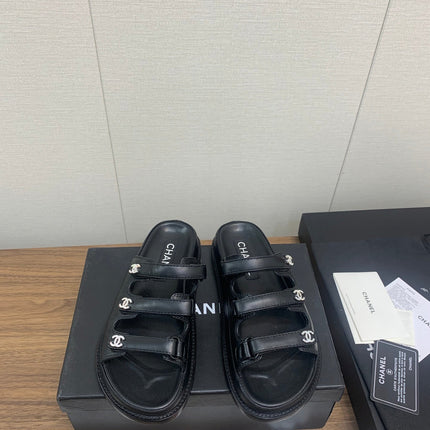 DAD SANDAL IN BLACK LAMBSKIN MULE