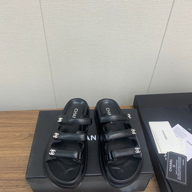 DAD SANDAL IN BLACK LAMBSKIN MULE