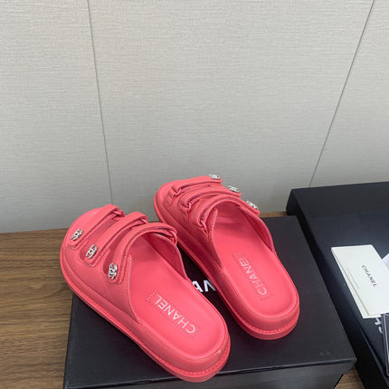 DAD SANDAL IN RED PINK LAMBSKIN MULE