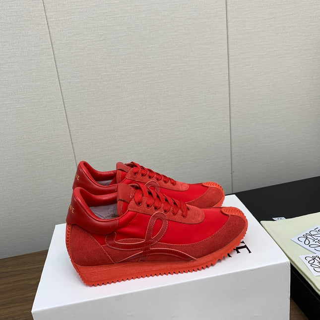 LW FLOW RUNNER SNEAKER RED SUEDE