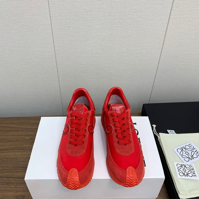 LW FLOW RUNNER SNEAKER RED SUEDE
