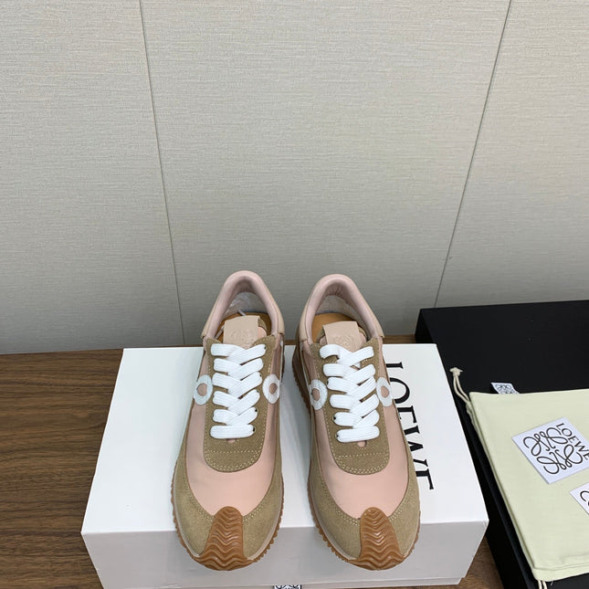 LW FLOW RUNNER SNEAKER PEANUT-PASTEL PINK SUEDE