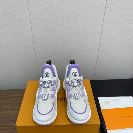 LV ARCHLIGHT SNEAKER BEIGE MIX VIOLET CALFSKIN