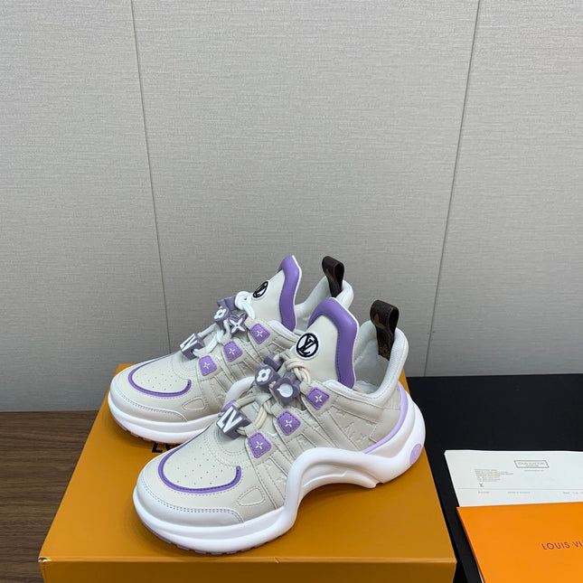 LV ARCHLIGHT SNEAKER BEIGE MIX VIOLET CALFSKIN