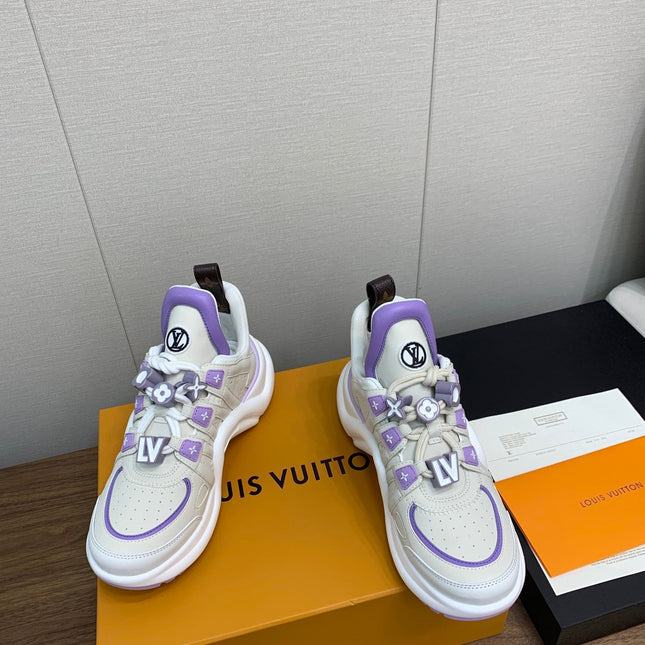 LV ARCHLIGHT SNEAKER BEIGE MIX VIOLET CALFSKIN