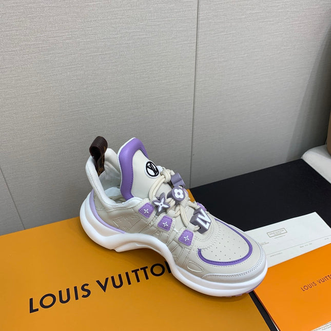 LV ARCHLIGHT SNEAKER BEIGE MIX VIOLET CALFSKIN